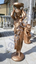 Скульптура бетонная "Девушка подиум" Золото 